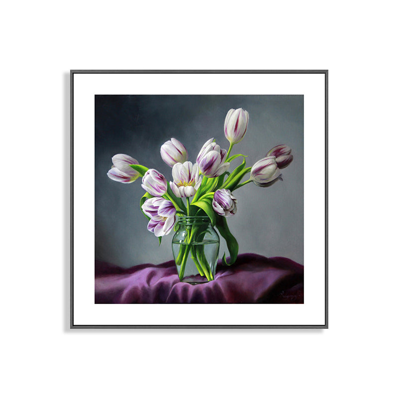 French Country Style Flower Canvas Bedroom Wall Art Decor in Pastel Color, Multiple Sizes Clearhalo 'Arts' 'Canvas Art' 1762318