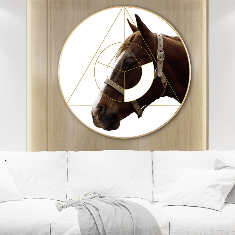 Mixed Media Horse Wall Decor Modern Style Canvas Art Print, Multiple Sizes Available Brown Clearhalo 'Art Gallery' 'Canvas Art' 'Contemporary Art Gallery' 'Modern' Arts' 1762349