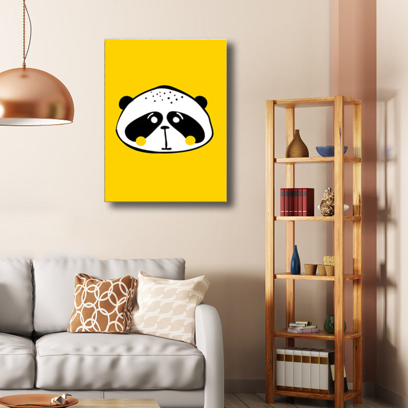 Illustrated Catamount Art Print Kids Style Canvas Wall Decor in Soft Color for Room Clearhalo 'Art Gallery' 'Canvas Art' 'Kids' Arts' 1762365