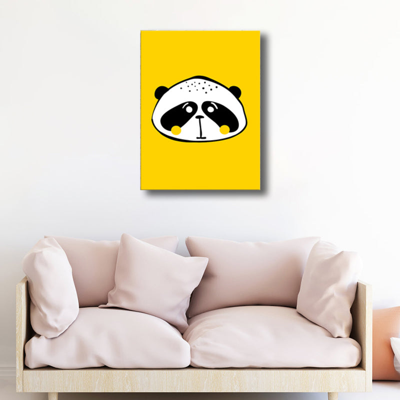 Illustrated Catamount Art Print Kids Style Canvas Wall Decor in Soft Color for Room Clearhalo 'Art Gallery' 'Canvas Art' 'Kids' Arts' 1762366