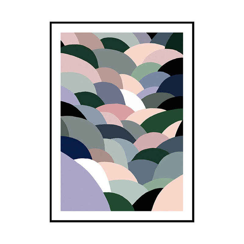 Fishscale Canvas Wall Art Modern Novelty Geometric Wall Decor in Grey for Corridor Clearhalo 'Art Gallery' 'Canvas Art' 'Contemporary Art Gallery' 'Modern' Arts' 1762378