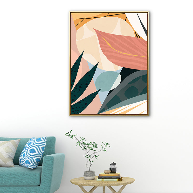 Textured Illustration Plant Canvas Wall Art Nordic Style Wall Decor for Family Room Clearhalo 'Arts' 'Canvas Art' 1762383