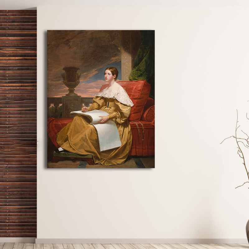 Renaissance Wall Art Print Pastel Color Graceful Maid Painting, Multiple Sizes Options Clearhalo 'Arts' 'Canvas Art' 1762405