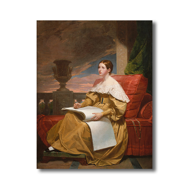 Renaissance Wall Art Print Pastel Color Graceful Maid Painting, Multiple Sizes Options Clearhalo 'Arts' 'Canvas Art' 1762407
