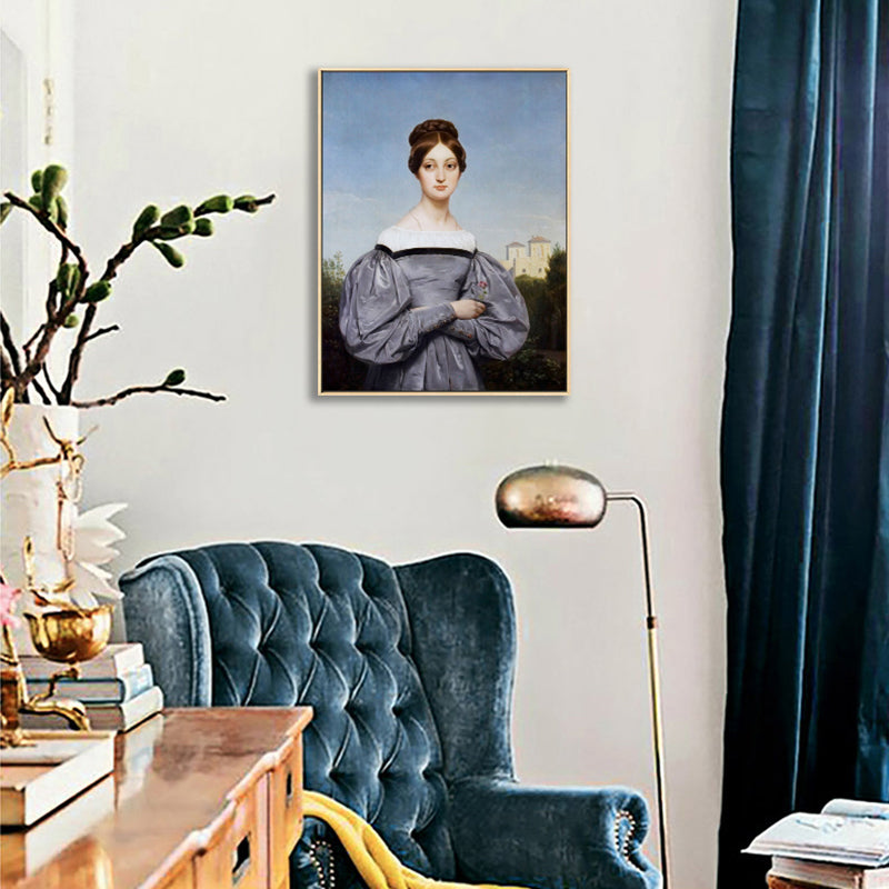 Renaissance Wall Art Print Pastel Color Graceful Maid Painting, Multiple Sizes Options Clearhalo 'Arts' 'Canvas Art' 1762412