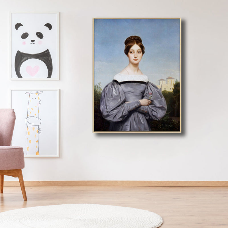 Renaissance Wall Art Print Pastel Color Graceful Maid Painting, Multiple Sizes Options Clearhalo 'Arts' 'Canvas Art' 1762413