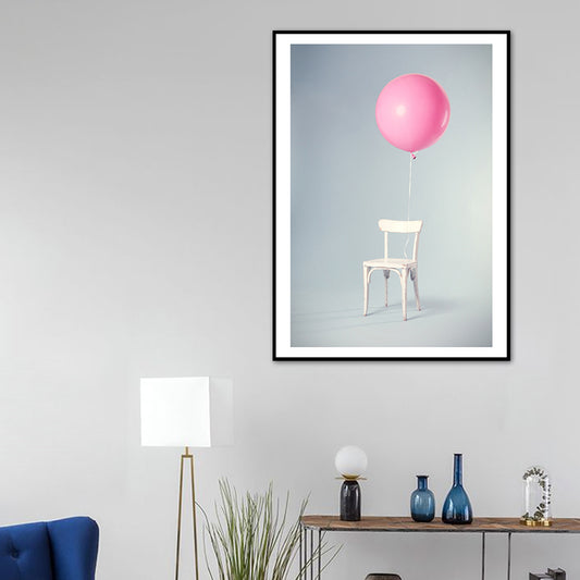 Balloon Canvas Print Nordic Aesthetics Still Life Wall Art Decor in Pastel Color Clearhalo 'Art Gallery' 'Canvas Art' 'Contemporary Art Gallery' 'Modern' Arts' 1762416