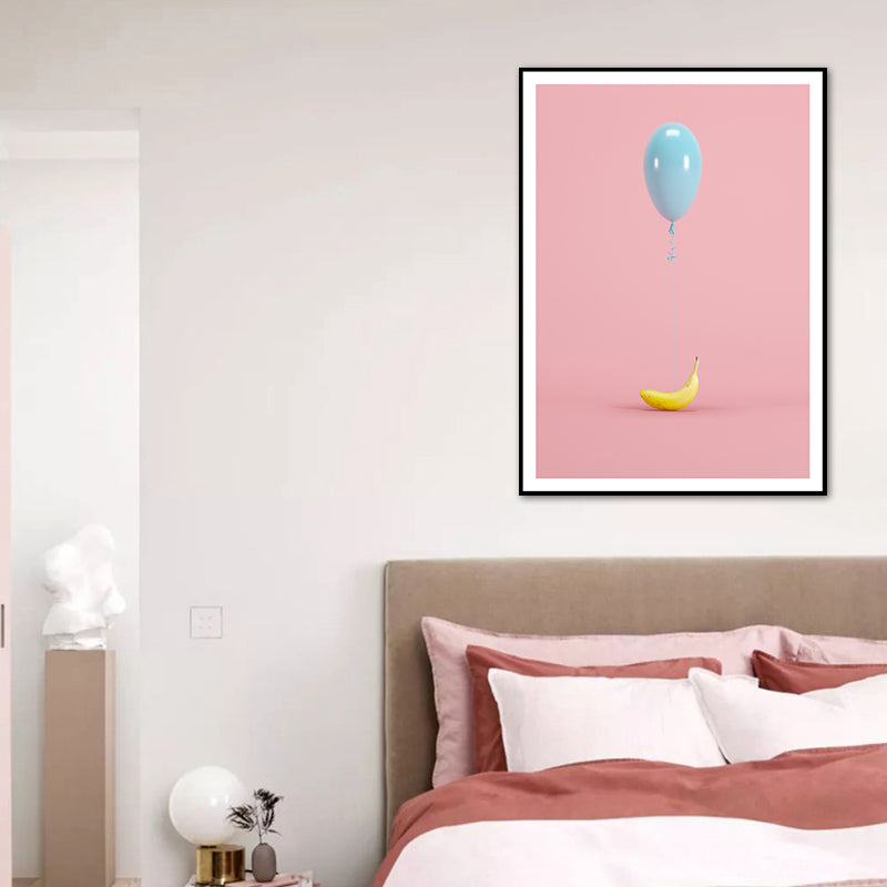 Balloon Canvas Print Nordic Aesthetics Still Life Wall Art Decor in Pastel Color Blue Clearhalo 'Art Gallery' 'Canvas Art' 'Contemporary Art Gallery' 'Modern' Arts' 1762422