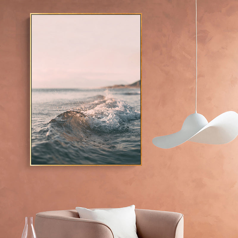 Seawater Wall Decor Modern Style Textured Girls Bedroom Canvas, Multiple Size Options Pink Clearhalo 'Art Gallery' 'Canvas Art' 'Contemporary Art Gallery' 'Modern' Arts' 1762433
