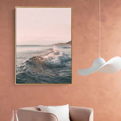 Seawater Wall Decor Modern Style Textured Girls Bedroom Canvas, Multiple Size Options Pink Clearhalo 'Art Gallery' 'Canvas Art' 'Contemporary Art Gallery' 'Modern' Arts' 1762433