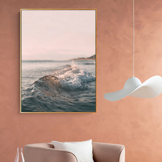 Seawater Wall Decor Modern Style Textured Girls Bedroom Canvas, Multiple Size Options Pink Clearhalo 'Art Gallery' 'Canvas Art' 'Contemporary Art Gallery' 'Modern' Arts' 1762433