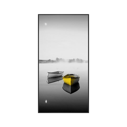 Contemporary Boat Wall Decor Canvas Gray Transportation Art Print, Multiple Sizes Clearhalo 'Art Gallery' 'Canvas Art' 'Contemporary Art Gallery' 'Modern' Arts' 1762443