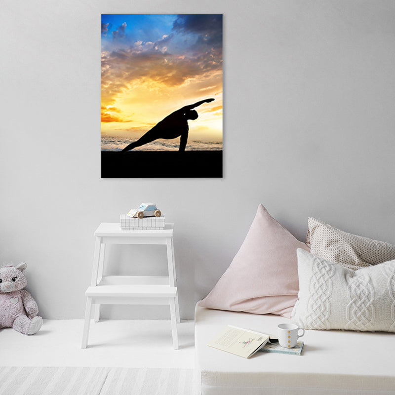 Light Color Sports Girl Canvas Contemporary Style Textured Wall Decor for Dining Room Clearhalo 'Art Gallery' 'Canvas Art' 'Contemporary Art Gallery' 'Modern' Arts' 1762506