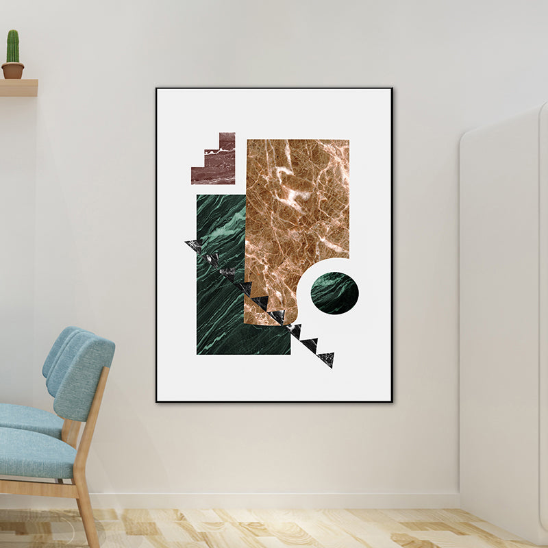 Ilustración Arte de pared abstracto Impresión Impresión Textured nórdico comedor lienzo en color oscuro