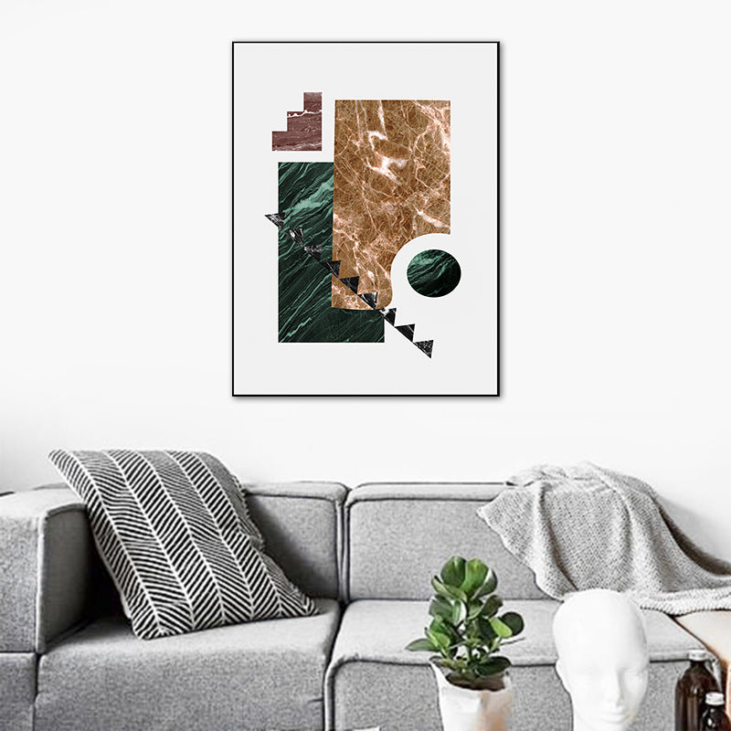 Illustration Abstract Wall Art Print Textured Nordic Dining Room Canvas in Dark Color Clearhalo 'Arts' 'Canvas Art' 1762541
