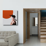 Fashion Woman with Hat Art Print Glam Textured Wall Decor in Red and Black for Bedroom Clearhalo 'Arts' 'Canvas Art' 1762546