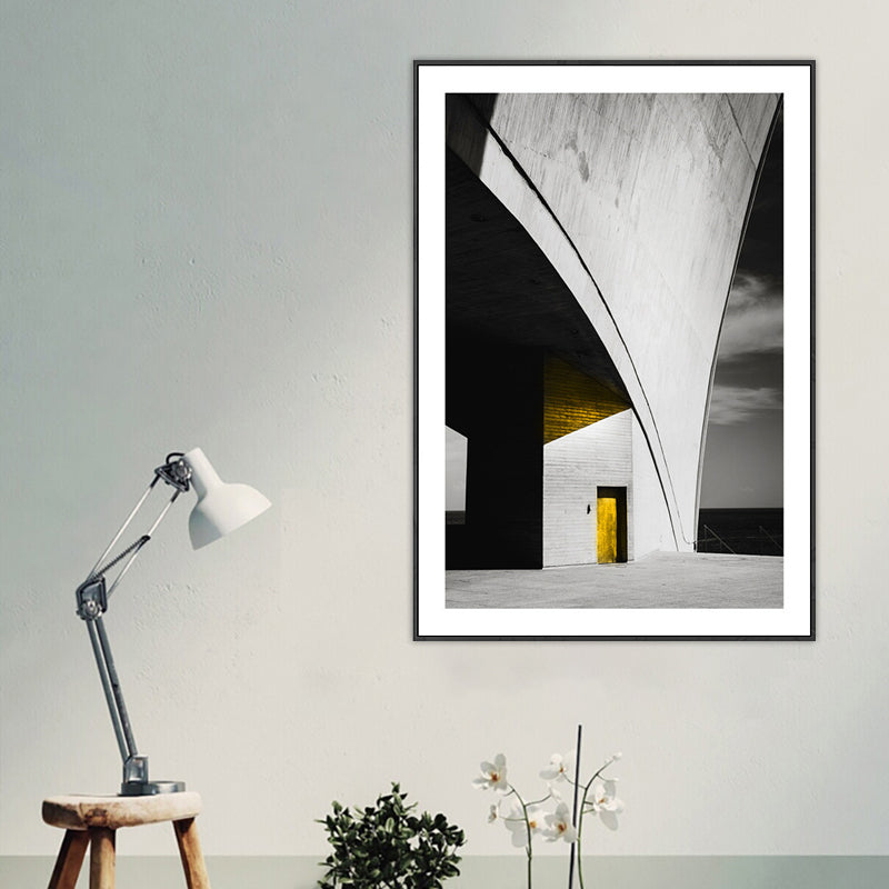 Novel Building Painting Gray Canvas Art Print Textured, Multiple Sizes Available Clearhalo 'Art Gallery' 'Canvas Art' 'Contemporary Art Gallery' 'Modern' Arts' 1762552