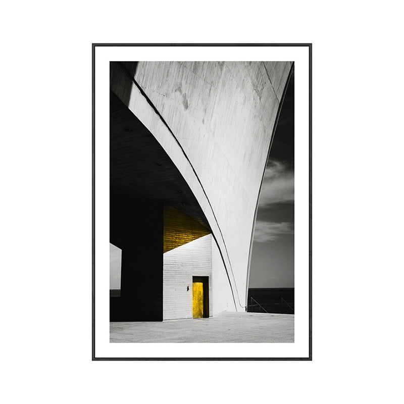 Novel Building Painting Gray Canvas Art Print Textured, Multiple Sizes Available Clearhalo 'Art Gallery' 'Canvas Art' 'Contemporary Art Gallery' 'Modern' Arts' 1762554