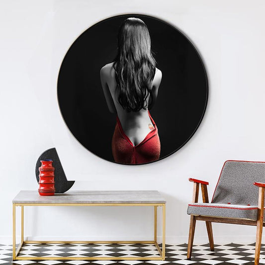 Modern Style Canvas Print Soft Color Trendy Girl Painting, Multiple Sizes Options Red Clearhalo 'Art Gallery' 'Canvas Art' 'Contemporary Art Gallery' 'Modern' Arts' 1762573