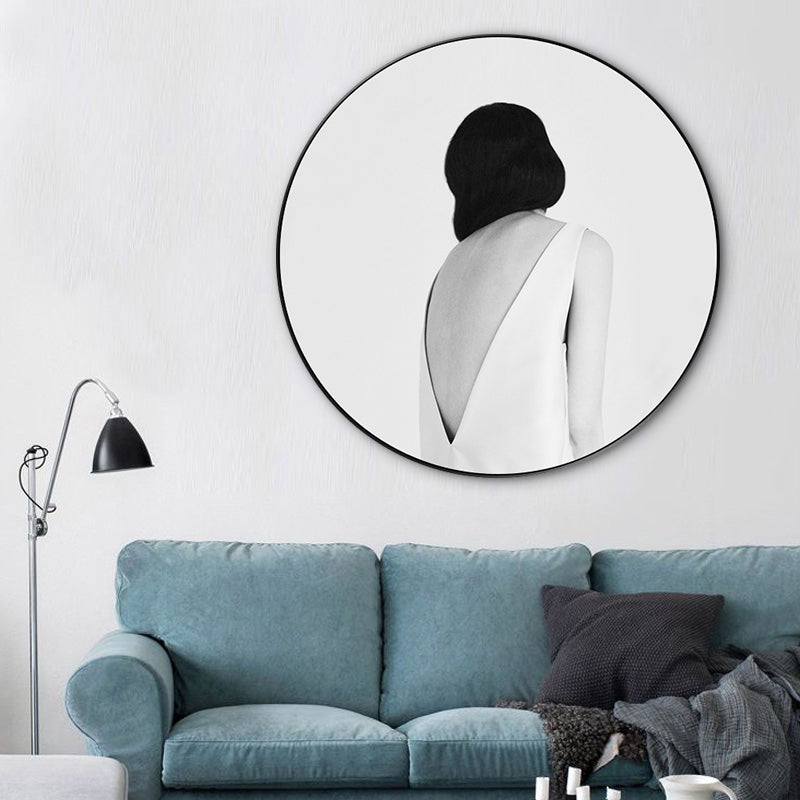 Modern Style Canvas Print Soft Color Trendy Girl Painting, Multiple Sizes Options Light Gray Clearhalo 'Art Gallery' 'Canvas Art' 'Contemporary Art Gallery' 'Modern' Arts' 1762584