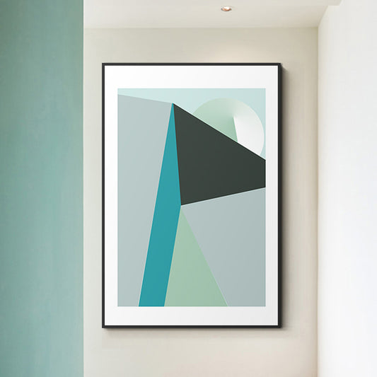Pastel Color Geometric Canvas Abstract Modern Style Textured Wall Art Print for Hall Green Clearhalo 'Art Gallery' 'Canvas Art' 'Contemporary Art Gallery' 'Modern' Arts' 1762606