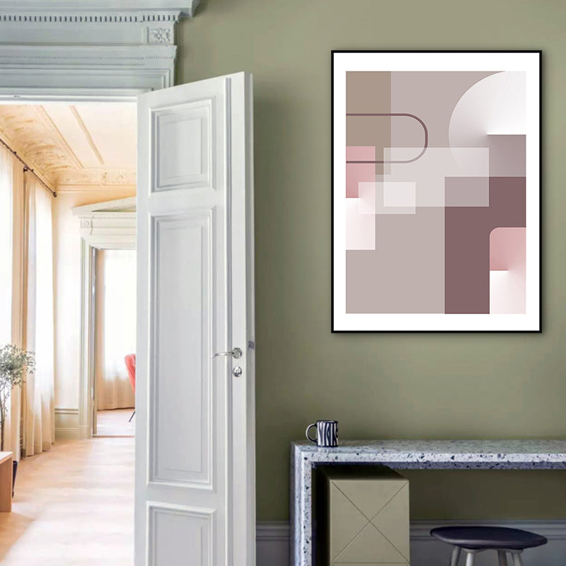 Pastel Color Geometric Canvas Abstract Modern Style Textured Wall Art Print for Hall Clearhalo 'Art Gallery' 'Canvas Art' 'Contemporary Art Gallery' 'Modern' Arts' 1762614
