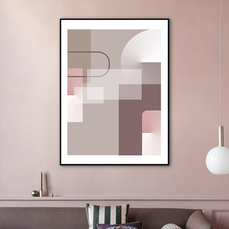 Pastel Color Geometric Canvas Abstract Modern Style Textured Wall Art Print for Hall Clearhalo 'Art Gallery' 'Canvas Art' 'Contemporary Art Gallery' 'Modern' Arts' 1762615