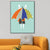 Nordic Rabbit with Umbrella Wall Art Blue Still Life Canvas Print for Dining Room