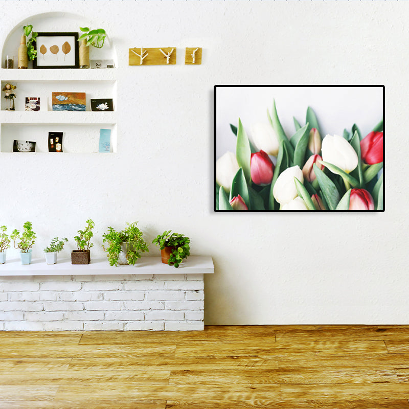 Photographs Flower Buds Art Print Modernist Canvas Wall Decor in Soft Color for Room Green Clearhalo 'Art Gallery' 'Canvas Art' 'Contemporary Art Gallery' 'Modern' Arts' 1762639
