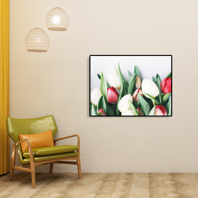 Photographs Flower Buds Art Print Modernist Canvas Wall Decor in Soft Color for Room Clearhalo 'Art Gallery' 'Canvas Art' 'Contemporary Art Gallery' 'Modern' Arts' 1762640