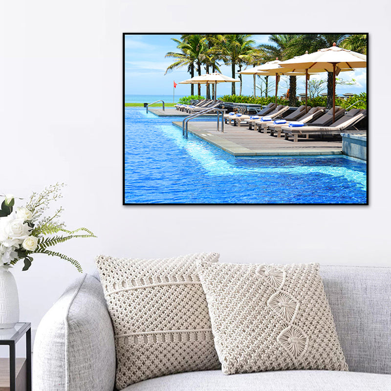 Tropix Photo Print Sea Canvas Art Blue Textured Wall Decor for Bedroom, Multiple Sizes Clearhalo 'Art Gallery' 'Canvas Art' 'Contemporary Art Gallery' 'Modern' Arts' 1762659