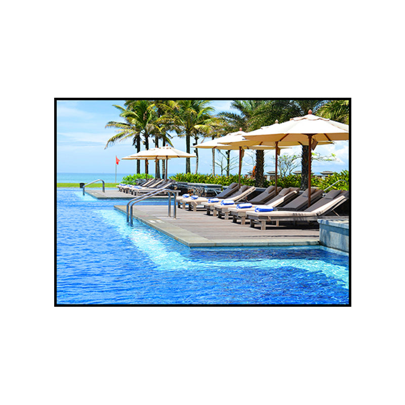 Tropix Photo Print Sea Canvas Art Blue Textured Wall Decor for Bedroom, Multiple Sizes Clearhalo 'Art Gallery' 'Canvas Art' 'Contemporary Art Gallery' 'Modern' Arts' 1762660