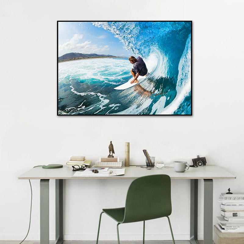 Tropix Photo Print Sea Canvas Art Blue Textured Wall Decor for Bedroom, Multiple Sizes Clearhalo 'Art Gallery' 'Canvas Art' 'Contemporary Art Gallery' 'Modern' Arts' 1762665