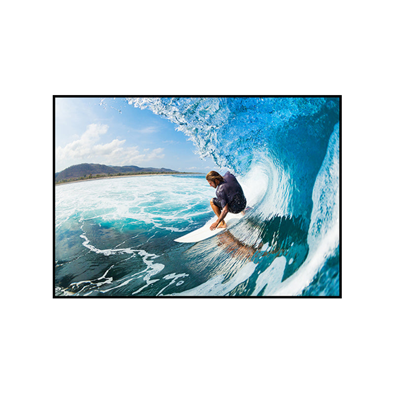 Tropix Photo Print Sea Canvas Art Blue Textured Wall Decor for Bedroom, Multiple Sizes Clearhalo 'Art Gallery' 'Canvas Art' 'Contemporary Art Gallery' 'Modern' Arts' 1762667