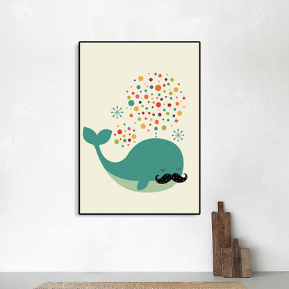 Kids Style Animal Canvas Art Pastel Color Textured Wall Decor for Childrens Bedroom Green Clearhalo 'Art Gallery' 'Canvas Art' 'Kids' Arts' 1762691