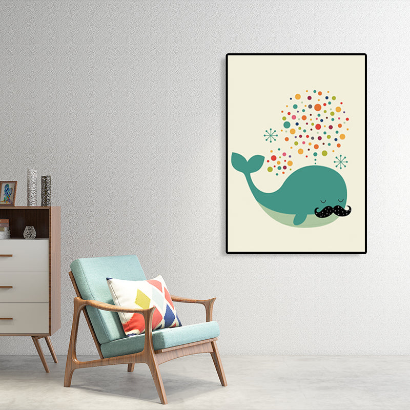 Kids Style Animal Canvas Art Pastel Color Textured Wall Decor for Childrens Bedroom Clearhalo 'Art Gallery' 'Canvas Art' 'Kids' Arts' 1762693
