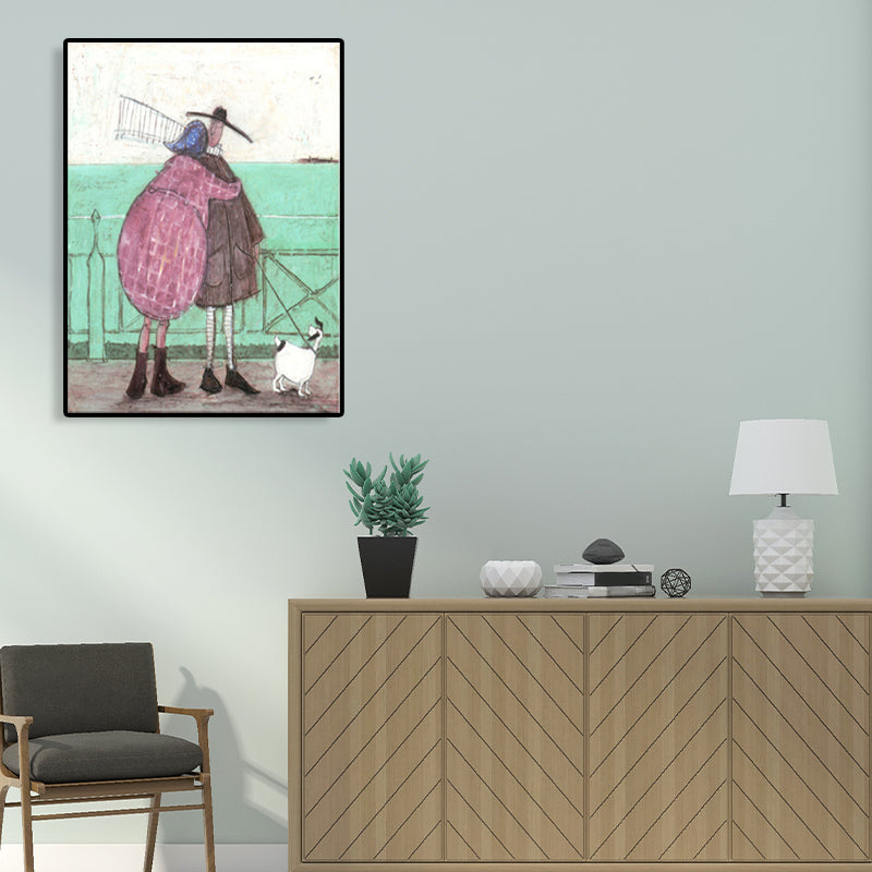 Outing Figure Painting Light Color Abstract Expressionism Wall Decor for Dining Room Clearhalo 'Arts' 'Canvas Art' 1762704