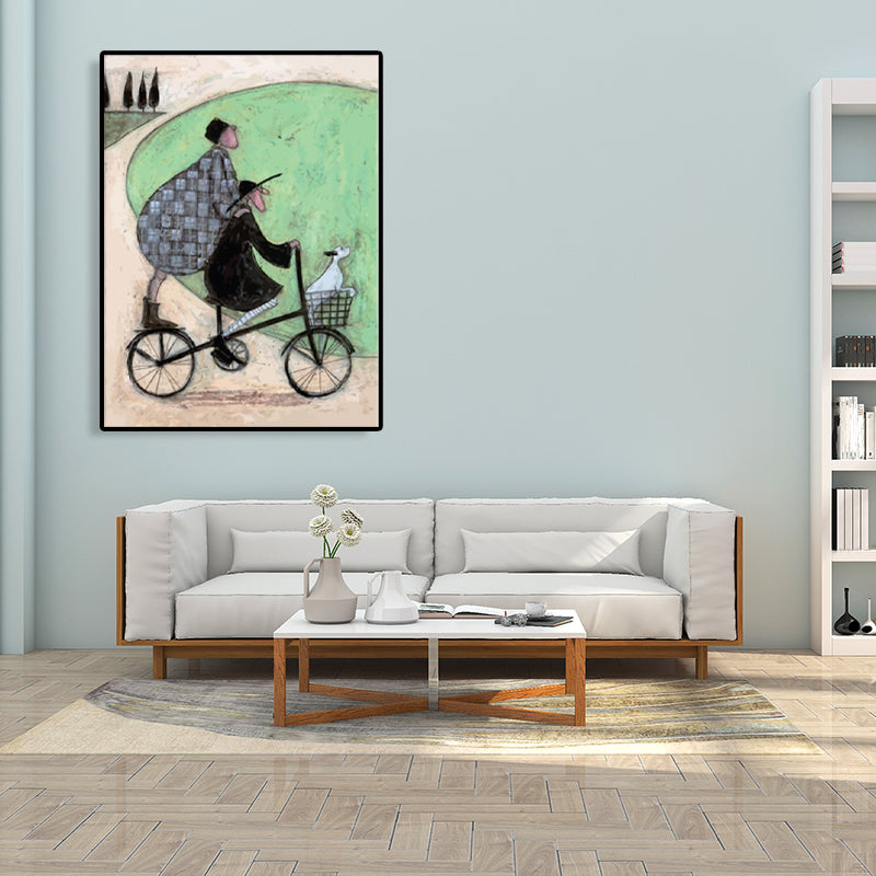 Outing Figure Painting Light Color Abstract Expressionism Wall Decor for Dining Room Light Brown Clearhalo 'Arts' 'Canvas Art' 1762709
