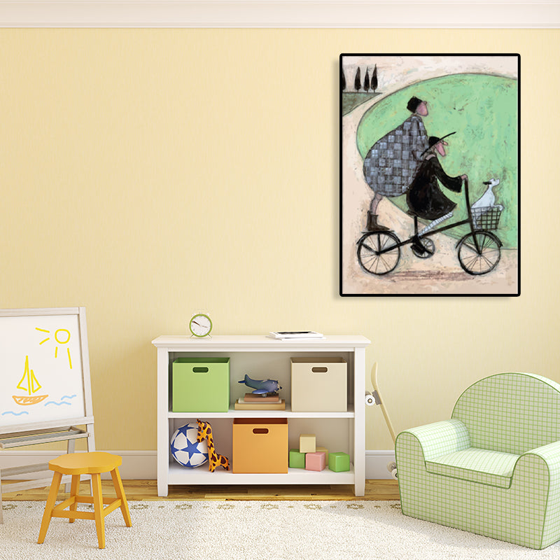 Outing Figure Painting Light Color Abstract Expressionism Wall Decor for Dining Room Clearhalo 'Arts' 'Canvas Art' 1762711