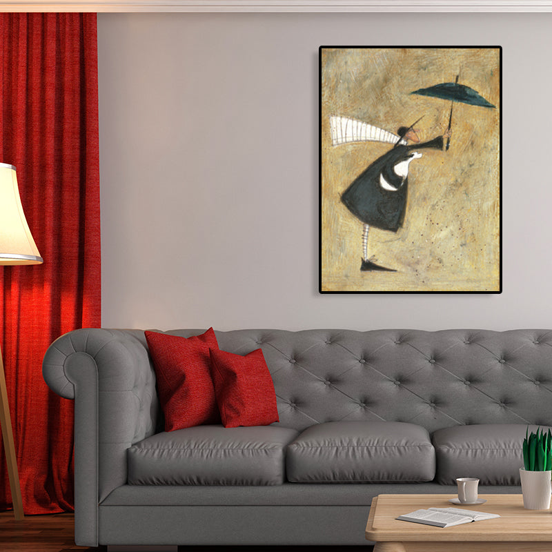 Outing Figure Painting Light Color Abstract Expressionism Wall Decor for Dining Room Clearhalo 'Arts' 'Canvas Art' 1762714
