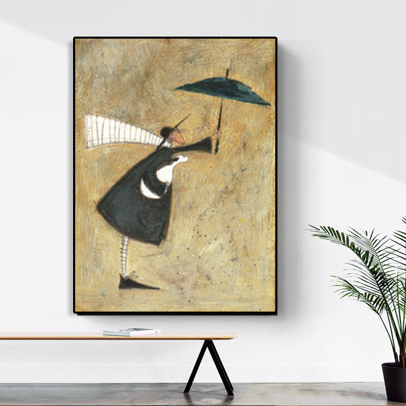 Outing Figure Painting Light Color Abstract Expressionism Wall Decor for Dining Room Clearhalo 'Arts' 'Canvas Art' 1762715