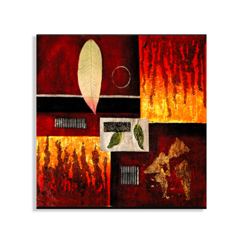 Light Color Botanical Canvas Mid-Century Modern Textured Wall Art Print for Living Room Clearhalo 'Arts' 'Canvas Art' 1762724