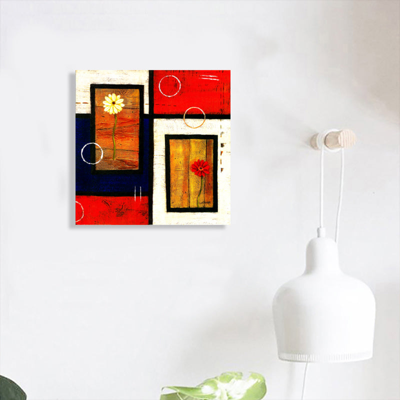 Light Color Botanical Canvas Mid-Century Modern Textured Wall Art Print for Living Room Brown Clearhalo 'Arts' 'Canvas Art' 1762728