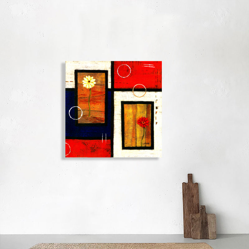 Light Color Botanical Canvas Mid-Century Modern Textured Wall Art Print for Living Room Clearhalo 'Arts' 'Canvas Art' 1762729