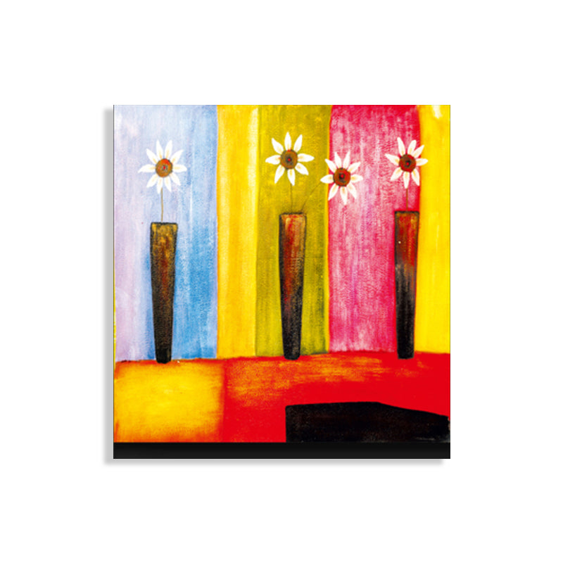 Light Color Botanical Canvas Mid-Century Modern Textured Wall Art Print for Living Room Clearhalo 'Arts' 'Canvas Art' 1762735