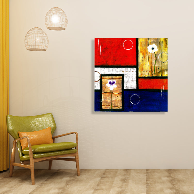 Light Color Botanical Canvas Mid-Century Modern Textured Wall Art Print for Living Room Clearhalo 'Arts' 'Canvas Art' 1762737