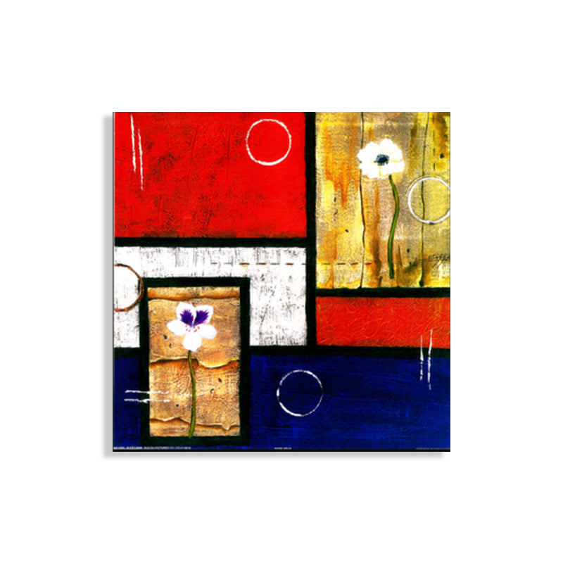 Light Color Botanical Canvas Mid-Century Modern Textured Wall Art Print for Living Room Clearhalo 'Arts' 'Canvas Art' 1762739