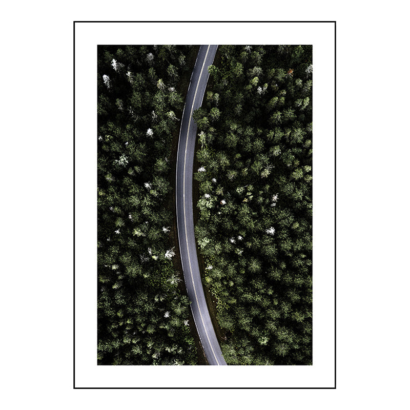 Soft Color Road Landscape Painting Textured Art Print for Bedroom, Multiple Sizes Clearhalo 'Art Gallery' 'Canvas Art' 'Contemporary Art Gallery' 'Modern' Arts' 1762753