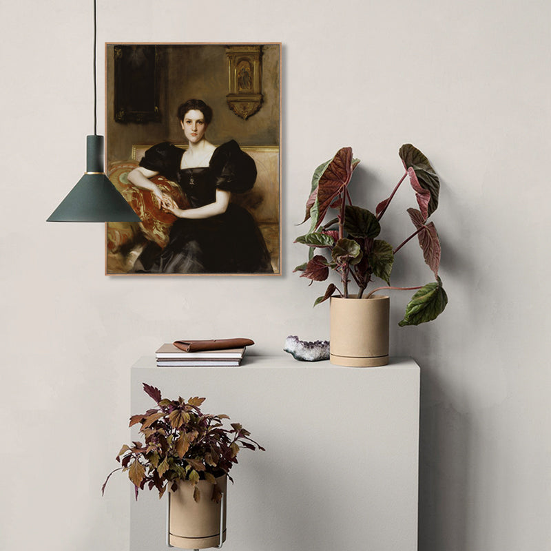 Impressionism Style Wall Art Print Soft Color Elegant Maiden Painting, Multiple Sizes Black Clearhalo 'Arts' 'Canvas Art' 1762754