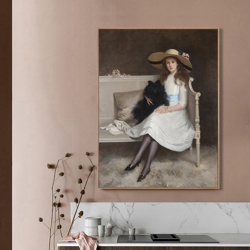 Impressionism Style Wall Art Print Soft Color Elegant Maiden Painting, Multiple Sizes White Clearhalo 'Arts' 'Canvas Art' 1762765